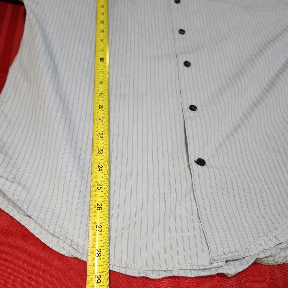 Banana Republic Men’s Large Blue White Striped Button Up Shirt 16-16.5 Cotton - Picture 5 of 10